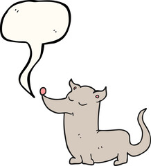 freehand drawn speech bubble cartoon little dog