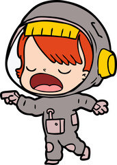 cartoon talking astronaut