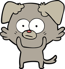 nervous dog cartoon