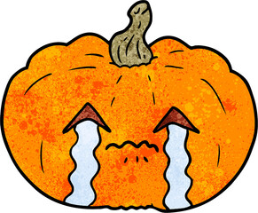 cartoon crying halloween pumpkin