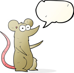 freehand drawn speech bubble cartoon mouse