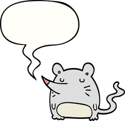 cartoon mouse with speech bubble