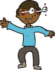 cartoon amazed boy