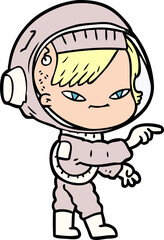 cartoon astronaut woman