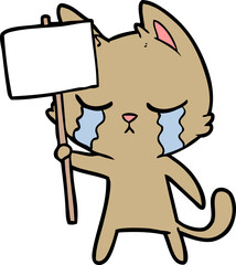crying cartoon cat