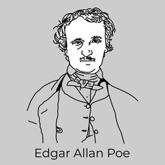Edgar Allan Poe was an American writer, poet, essayist, literary critic and editor, a representative of American Romanticism. Vector