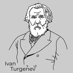 Ivan Turgenev was a Russian realist writer, poet, essayist, playwright, prose writer and translator. One of the classics of Russian literature. Vector