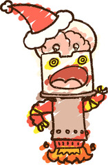 Festive Robot Chalk Drawing
