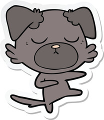 sticker of a cute cartoon dog