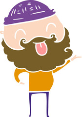 man with beard sticking out tongue