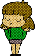 cartoon indifferent woman
