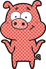 happy cartoon pig
