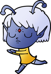 cartoon alien girl