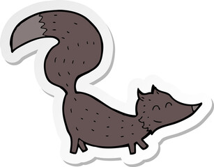sticker of a cartoon little wolf cub