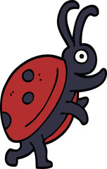 cartoon doodle ladybug