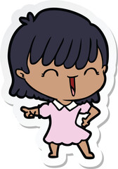 sticker of a cartoon woman