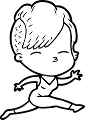 cartoon girl leaping