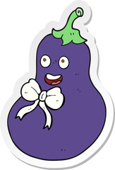 sticker of a cartoon eggplant