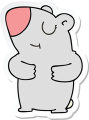 sticker of a quirky hand drawn cartoon bear