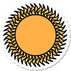 sticker of tattoo in traditional style of a sun