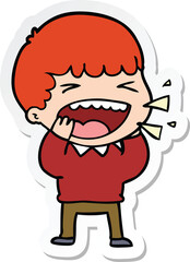 Fototapeta premium sticker of a cartoon laughing man
