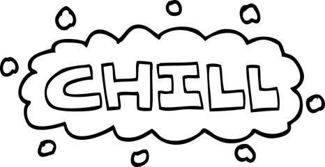 line drawing cartoon chill symbol