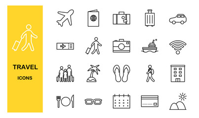 Set of  travel icons, vector illustration