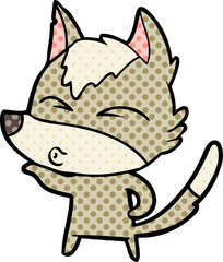 cartoon wolf pouting