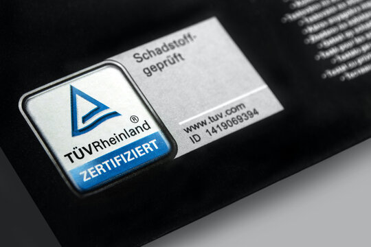 Siegel T&Uuml;V Rheinland zertifiziert und Schadstoff Pr&uuml;fung