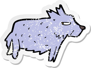 retro distressed sticker of a cartoon terrier