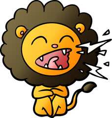 cartoon roaring lion