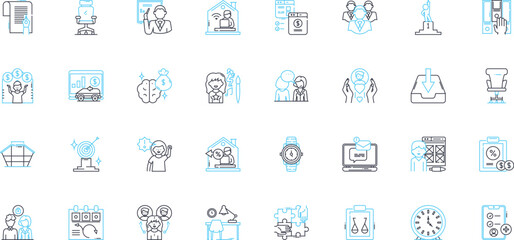 Online shopping linear icons set. E-commerce, Retail, Cyberstore, Webshop, Marketplace, Virtual, Digital line vector and concept signs. Shopping,Online,Sales outline illustrations