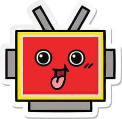 sticker of a cute cartoon robot head