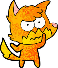 Obraz na płótnie Canvas cartoon annoyed fox
