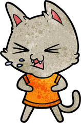 cartoon cat hissing