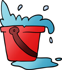cartoon doodle water and bucket