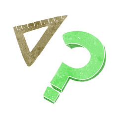 freehand retro cartoon set square