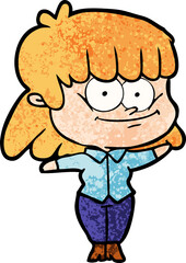 cartoon girl smiling