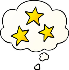cartoon stars with thought bubble in smooth gradient style
