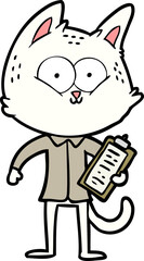 cartoon cat with clipboard