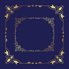 Gold vintage simple frame. - Vector.