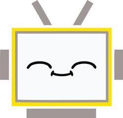 flat color retro cartoon of a robot head