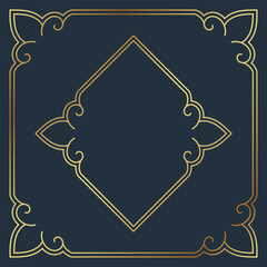 Gold vintage simple frame. - Vector.