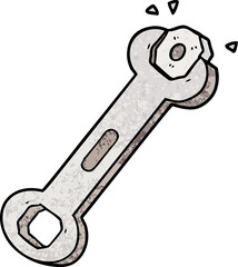 cartoon spanner turning nut