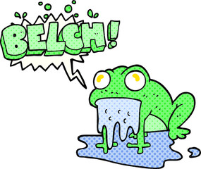 freehand drawn comic book speech bubble cartoon gross little frog