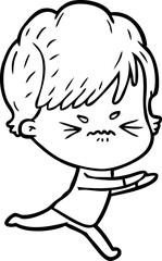 Obraz premium cartoon frustrated woman