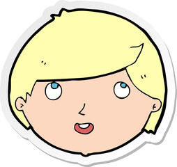 sticker of a cartoon happy face