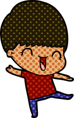happy cartoon boy