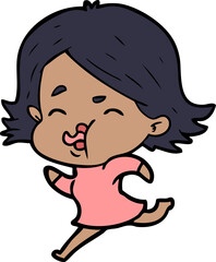 Obraz premium cartoon girl pulling face