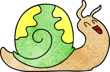 hand drawn quirky cartoon snail